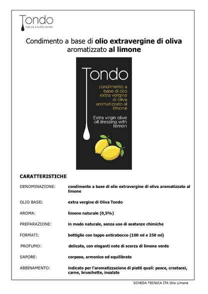 Olio Extra Vergine di Oliva aromatizzato al Limone 250ml