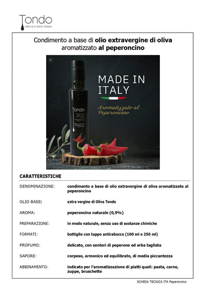 Olio Extravergine di Oliva aromatizzato al Peperoncino 100 ml